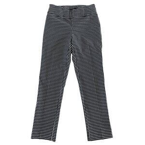 UP! Canada Black White Check Elastic Waist Ankle Pull On‎ Pants Size 4 Slimming